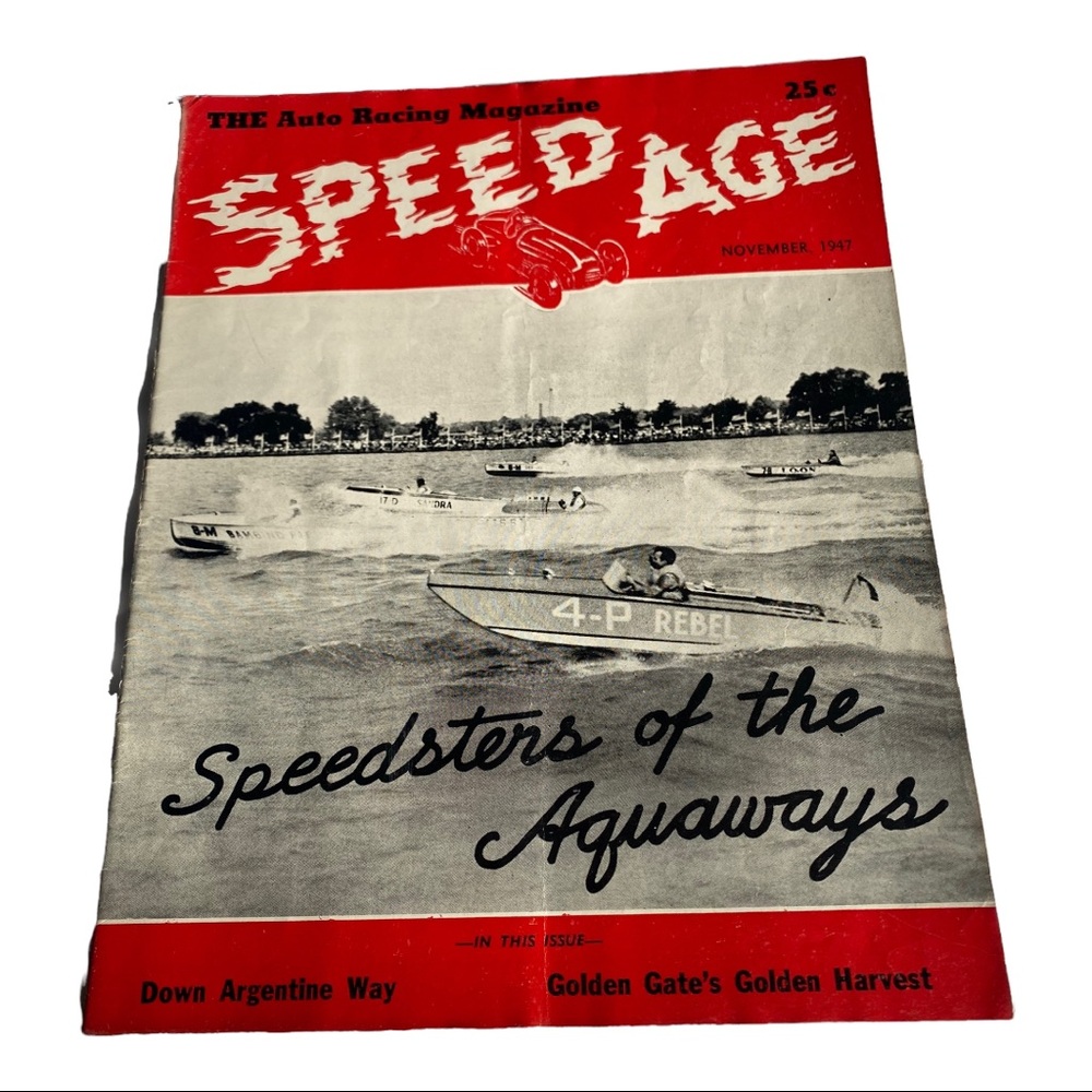 November 1947 Speed Age Magazine, Boat Racing on Cover
